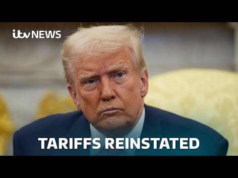 Trump's tariffs reinstated for now after furious White House appeals ruling | ITV News