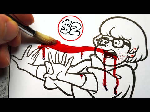 HORROR Artist vs $2 SCOOBY-DOO! VELMA Colouring Book ✍️