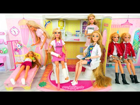 Sick Dolls go to Hospital / New Pink Hospital for Dolls Krankenhaus Docteur Rumah Sakit طبيب Médico