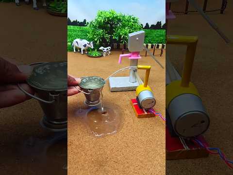 mini hand pump project with Supply motor mini tractor video drinks for cow farm #waterpump #ytshor
