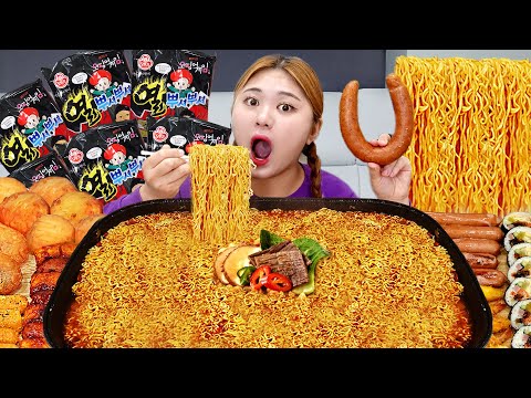 ASMR MUKBANG 하이유가 직접 만든 대왕 라면 6봉지 먹방 모음🔥🍜 EAT SPICY RAMEN REAL SOUND | HIU 하이유