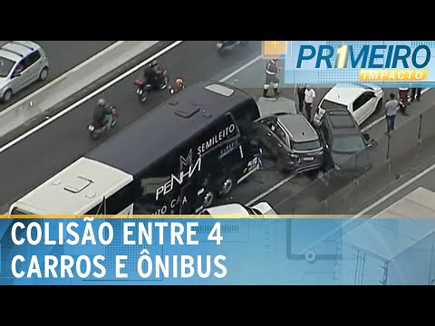 Engavetamento na Rodovia Dutra envolve seis veículos em Guarulhos (SP) | Primeiro Impacto (21/11/24)