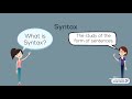 Morphology and Syntax Concepts