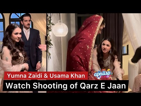 Yumna Zaidi & Usama Khan shooting for drama Qarz E Jaan - HUM TV