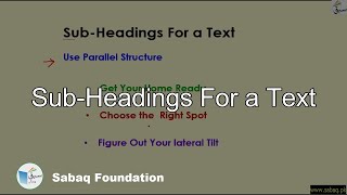 Sub-Headings For a Text
