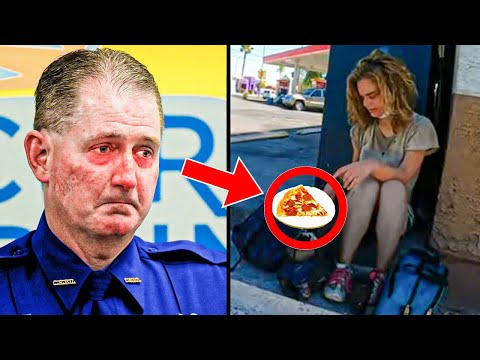 Cop Buys Pizza For Starving Homeless Girl, He Turns Pale When Realizing Her True Identity