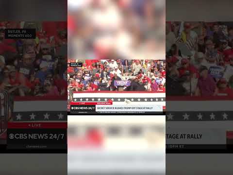 Secret Service rushes Trump off stage as Possible SHOTS fired at rally in PA tiktok cbsnews