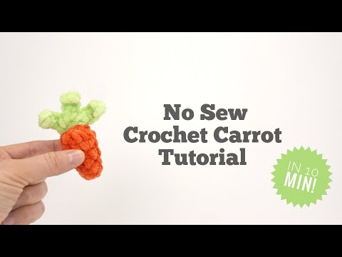 No Sew Crochet Plush Carrot Tutorial - in Under 10 Minutes! | Easy Amigurumi Accessory Pattern