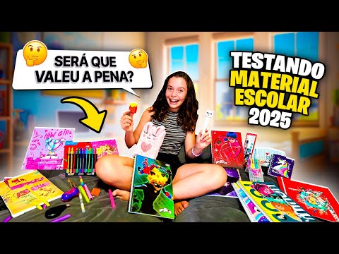 TESTANDO E REAGINDO MATERIAL ESCOLAR 2025 *vocês não vão acreditar* #materialescolar