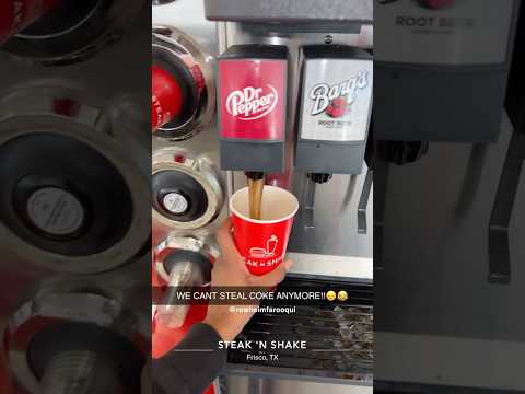 WE CANT STEAL COKE ANYMORE!!๐๐ #fastfood #steaknshake #dtx