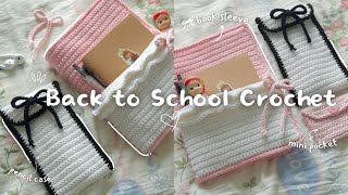 How to crochet Book Sleeve, Pencil Case & Mini pocket | *Easy & Customizable