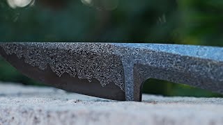 Damascus Full Tang Knife from  Nails