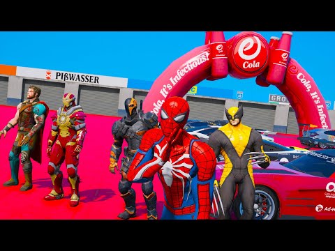 HOMEM ARANHA E AMIGOS SALTO COM CARROS LOUCAS Personalizado! CARS AND SPIDERMAN - GTA 5