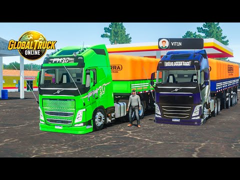 GLOBAL TRUCK ONLINE -  JOGANDO A NOVA VERSÃO MULTIPLAYER COM OS CAMINHÕES DO BRUNO GARCIA!! 🔥