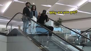 MAN THONG ON THE ESCALATOR PRANK !!