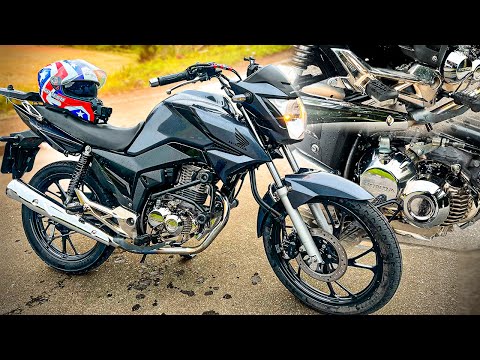 TITAN 160 CINZA COM MOTOR E BACALHAU CROMADO