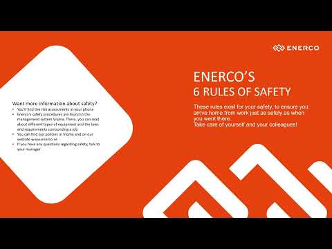 Enerco's 6 rules of safety