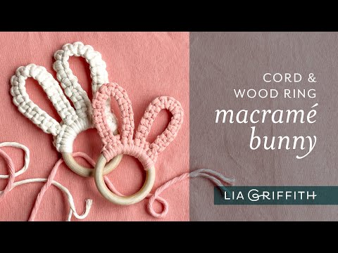 DIY Cord & Wood Ring Macramé Bunny
