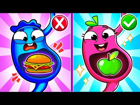 Junk Food and Healthy Food REMIX 🌮🍕🥪Bubbly tummy More Kids Tales by Pit & Penny Tales #forkids
