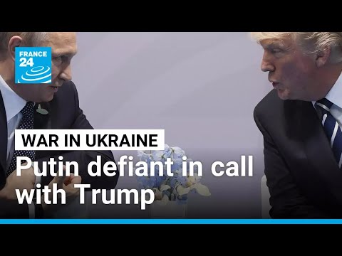 YouTube video thumbnail: Putin Says he won't Back Down From Ukraine Goals in Hour-Long Call With Trump 
