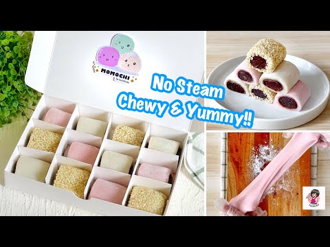 NO STEAM! CHEWY & YUMMY with CHOCOLATE FILLING✨ Cara Bikin Mochi & Isian Coklat Simple Tanpa Kukus🔥