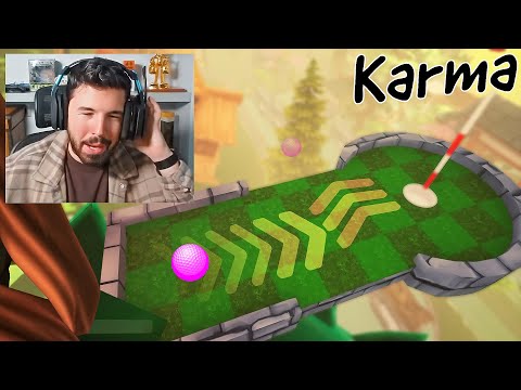 Empujo a Fargan pero el KARMA actua en GOLF IT