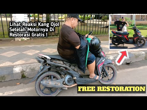 FREE RESTORATION-YAMAHA SOUL GT 125cc | Lihat Reaksi Abang Ojol Setelah Motornya di Restorasi Gratis