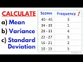 Calculating Mean, Variance, and Standard Deviation