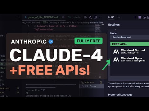 Claude 4 Sonnet & Opus + Free APIs : RIP Gemini 2.5 Pro! This NEW AI Model is the best AI Coder?