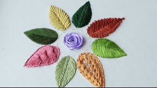 Stunning Leaves Hand Embroidery For Pillows, Bedsheets , Dresses And All Over