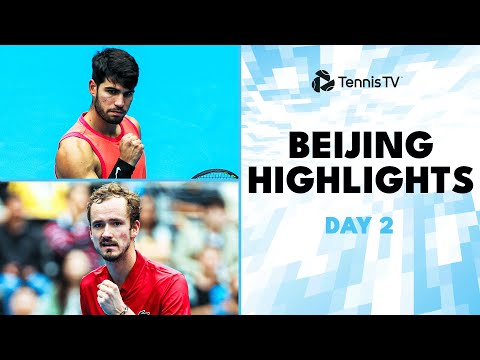 Alcaraz Plays Mpetshi Perricard; Medvedev, Rublev & Monfils Feature | Beijing 2024 Highlights Day 2