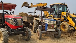 JCB 3DX Backhoe Going to Another Village For Road Construction | Jcb And Tractor Working Video | JCB