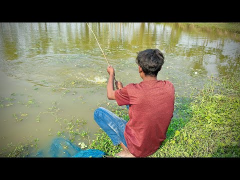 Best Fishing Video 🎣🐟 Village Smart Boy Fishing With Hook | Traditional Hook Fishing (Part-34)