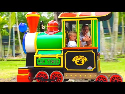 সাফারি পার্কে ভ্লাদ এবং নিকি বাচ্চাদের মজার খেলার সময়