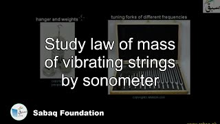 Study law of mass of vibrating strings by sonometer