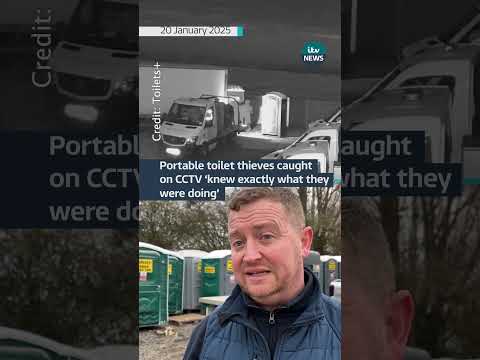 Thieves have been caught on camera stealing 25 portable toilets worth £35,000 #itvnews