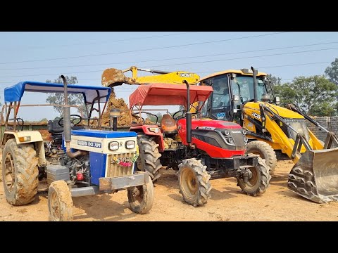 Jcb 3dx Eco Xpert Machine Loading Soil In Mahindra and Swaraj Tractor | Jcb and Tractor Cartoon