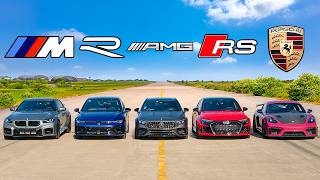 【ドラッグレース！】ポルシェ GT4 RS vs BMW M2 vs アウディ RS3 vs AMG A45s vs VW  ゴルフR
