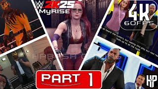 WWE 2K25 MyRise Gameplay - 4K 60FPS  - No Commentary - Part 1