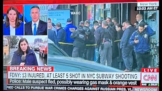 Multiple people have been shot in a Brooklyn subway station where "several undetonated devices".