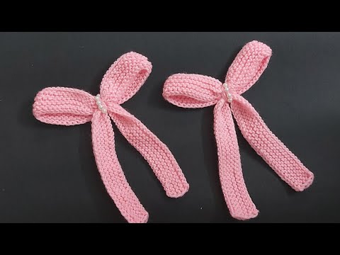 How To Knit Bow | Knitting Bow For Sweater , Cardigan , Cap , Head band