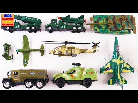 Learn Names & Sounds of Army Vehicles Toys for Kids + More Fun Toy Videos