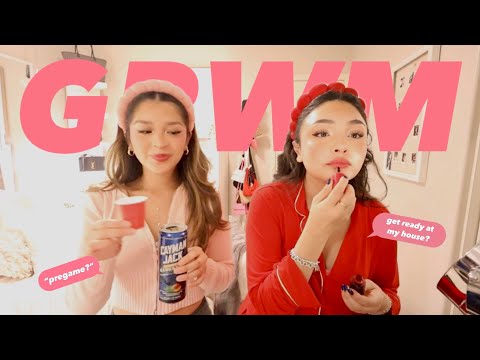 let's get ready & pregame together for a girls night out !! (grwm process + vlog)