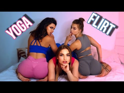 Yoga Challenge In The Bed With Best Friends