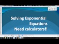 Solving Exponential Equations Techniques