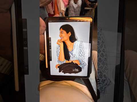 Beautiful Girl Live Drawing On The Metro #shorts #livedrawing #avivinay #digitalart #metrolife #art