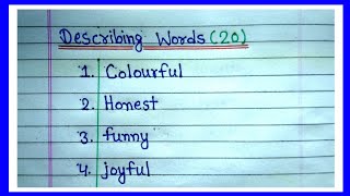 20 Describing Words - Adjectives | Learn Describing Words in English | Describing Words 20