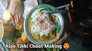 Aloo Tikki Chaat Making 😍 #streetfood #alootikkirecipeinhindi #alootikkichaat