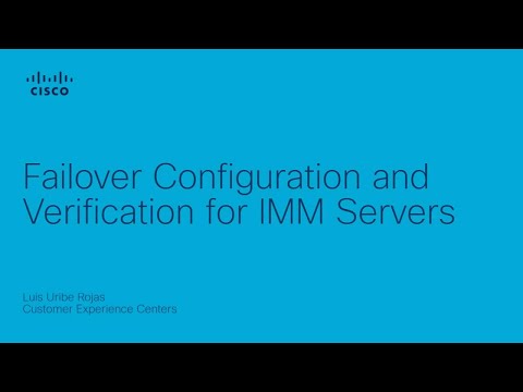 Failover Configuration and Verification for IMM Servers