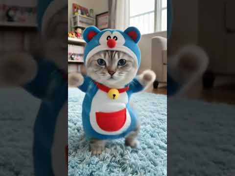 Kucing Lucu Memakai Kostum Doraemon Joget #kucing #kucinglucu #doraemon #cintamerahjambu #fypシ #fy